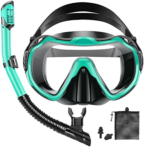 Equipamento de snorkel de piyazi para conjunto de adultos, conjunto de snorkel seco adulto, lente de vidro com temperos