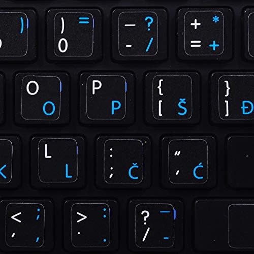 Mac croata/eslovena - ingleses não transparentes adesivos de teclado preto para laptop, desktop e notebook