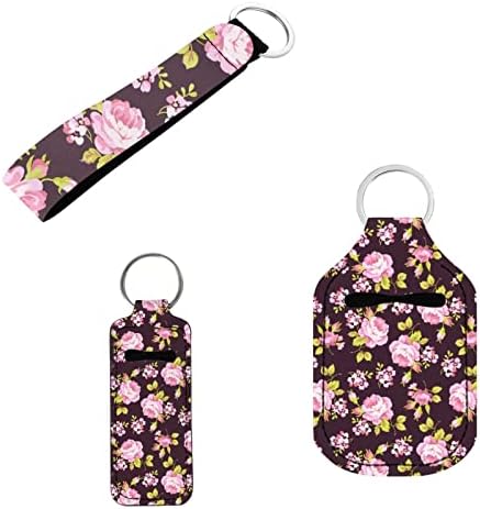 Gongbawa Keychain Titular Conjunto de 3, incluindo chaveiro de pulseira, bolsa de garrafa de garrafa de mini -viagens e