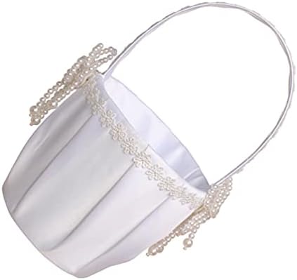 Soimiss White Basket Storage Basket Basket Flora cetim cesto de cesta branca cesta de cesto de casamento para noivado noiva