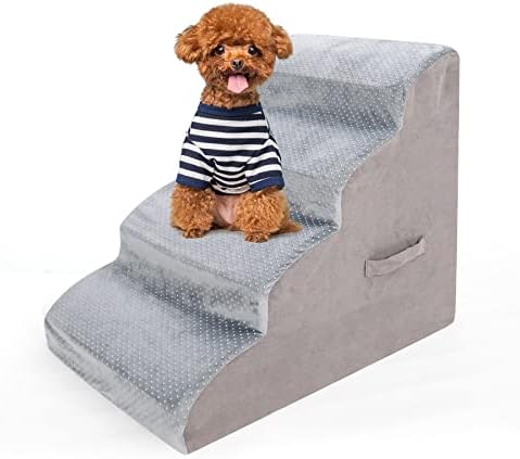 Domaker 4 camadas de alta densidade de degraus de cães, escadas para cães para camas altas/sofá, anti-esquili-skid e passos de animais