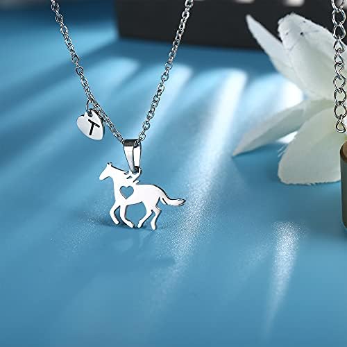 Colar Jewenova Horse Horse For Girls Charm de Charme Inicial Charm