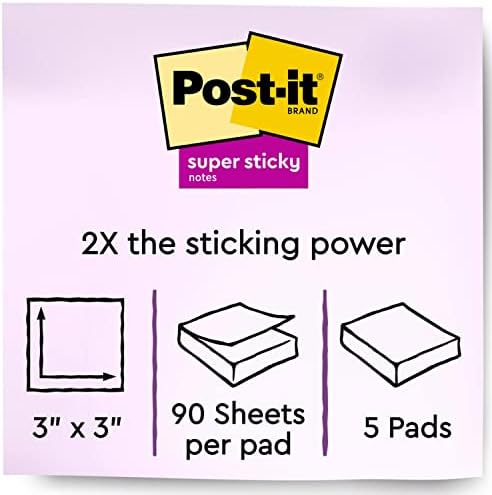 Post-it Super Sticky Notes, 3x3 pol.