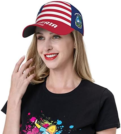 Daboyozhzh Libéria Bandeira Liberiana Baseball Cap 3D Impressão completa adulta unissex Hat ajustável Caps patrióticos