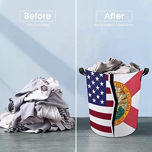 Cesta de lavanderia americana e estadual de lavanderia dobrável cesto de lavanderia saco de armazenamento com alças