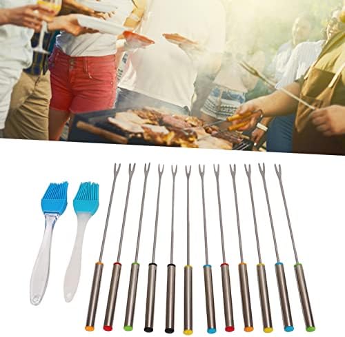 Forks de frutas, Farks Fonduk Ferramentas de cozinha colorida de aço inoxidável 12pcs 24cm para jantares