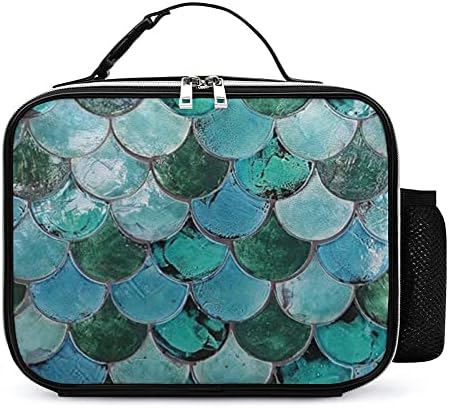Green Mermaid reutilizável almoço bolsa de lancheira isolada recipiente para viagens de piquenique de trabalho com alça