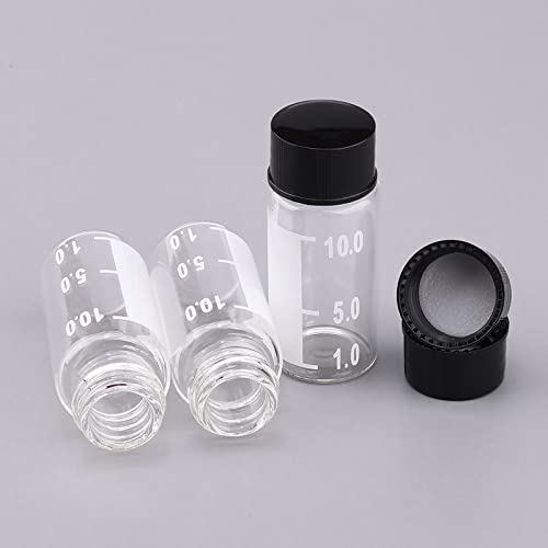 Pacote csfglassbottles de 50 ml de 10 ml de vidro transparente frasco com escala write patch canteiro de amostra de amostra de amostra