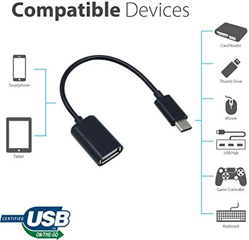 Adaptador OTG USB-C 3.0 Compatível com o seu LG 15Z990-U.AAS5U1 para funções de uso rápido, verificado e multi, como teclado,