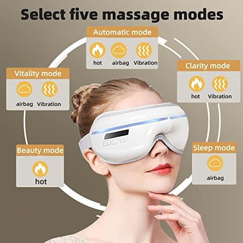 Massageador de olho de Aplabins com calor, relaxamento Reduza os olhos secos dos olhos melhorar o sono, compressão