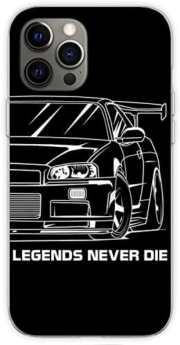 Compatível com o iPhone 11 Case Skyline Japan Gtr Lover R34 Legends Cool Never Classic Die Car Soft TPU Anti-arranhão à