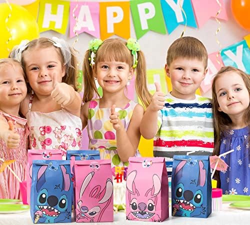 24 PCs fofinhos pequenos monstros festas sacolas de festas de festa/sacolas de doces, sacolas, sacolas de presente para crianças papel favorece pacote adultos decora de festa de aniversário