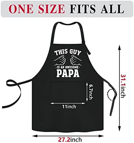 Zcyhtqp Esse cara é um papai incrível, avental engraçado para homens com 2 bolsos, tamanho único, avental de chef