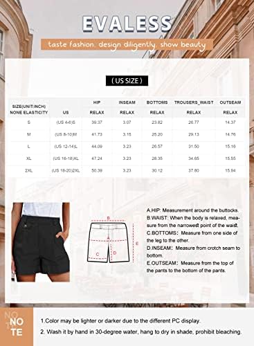 Avalie shorts para mulheres com cintura alta Casual Cantura elástica de algodão curto shorts de praia leves com bolsos