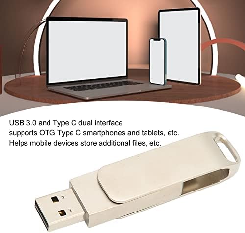 ACOGEDOR Telefone Stick Stick, USB 3.0 Tipo C 2 em 1 Flash Drive, Rotatable Portable Portable Drive de polegar, Photo Stick