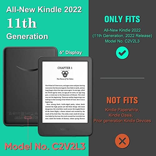 Caso Shzrgarts para 6 Novos Kindle, tampa de casca leve com acordar/sono automático para Kindle 11 2022 e-reader, chinês God of Weal
