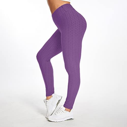 Mulheres Yoga Sortpols Color Solid Palazzo calça elástica Athletic Troushers Bubble Hip levantando calças 2 peças