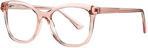 Resndo Womens Square Reading Glasses Plastic Trendy Spring depende de leitores fotochrômicos +2.25 rosa transparente