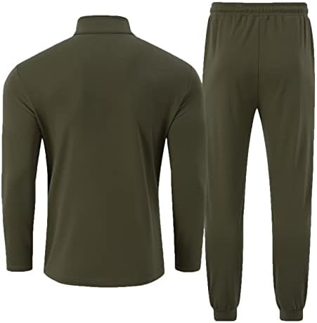 Turrerendy Men's Tracksuit Set 2 peças Torno Zip Casual Golf Golgging Suit de suor esportivo atlético conjunto