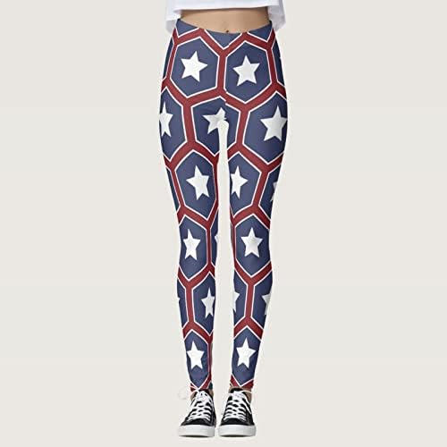 4 de julho Leggings Stars de elevador e listras estampadas no tornozelo