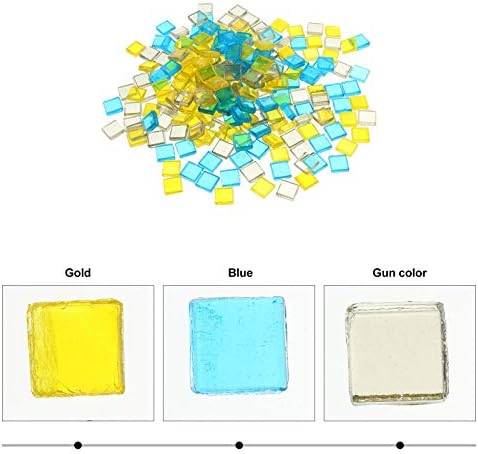 DOITOOL COLORED VIDRO 200PCS Mosaico de cristal Tiles quadrados Mosaico geométrico Peda