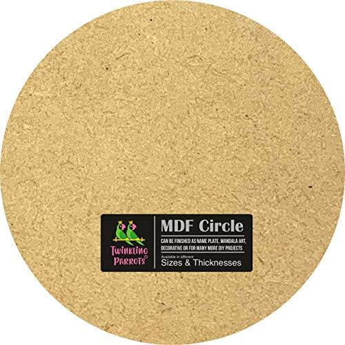 Diy4u Papagaios cintilantes Round MDF placa, pacote de 12 folhas, 2mm marrom 10 polegadas x 10 polegadas x 12 pc