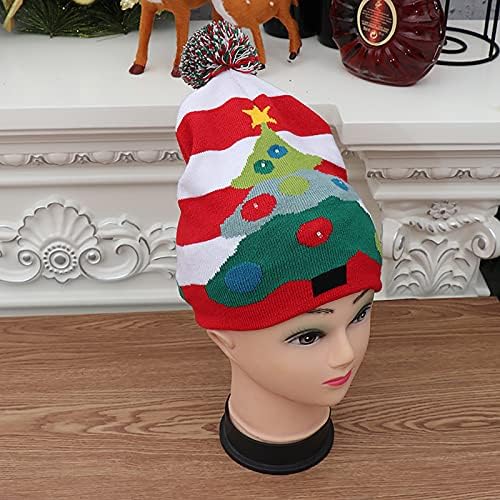 Chapéus de Natal Decorações de Natal crianças adultas tricotaram chapéus coloridos de Papai Noel