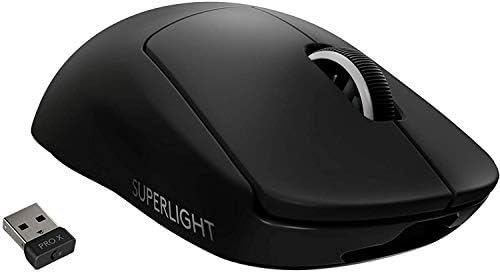 Logitech G Pro X Superlight Wireless Gaming Mouse, Ultra -Lightweight, Sensor Hero 25K, 25.600 dpi, 5 botões programáveis, duração longa da bateria, compatível com PC/Mac - Black