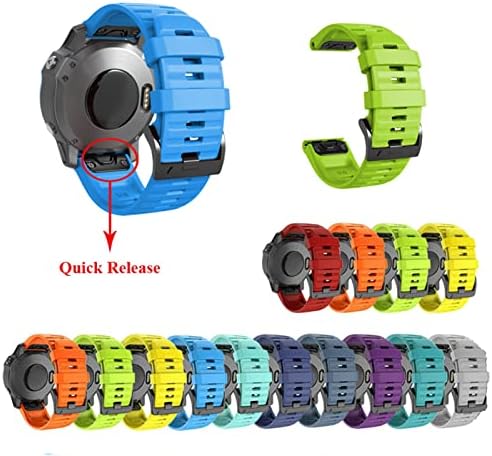 Dfamin 5pcs 26 mm strap de banda de relógios rápida para Garmin Fenix ​​7 7x 7s 6x Pro Watch EasyFit Wrist Scorre