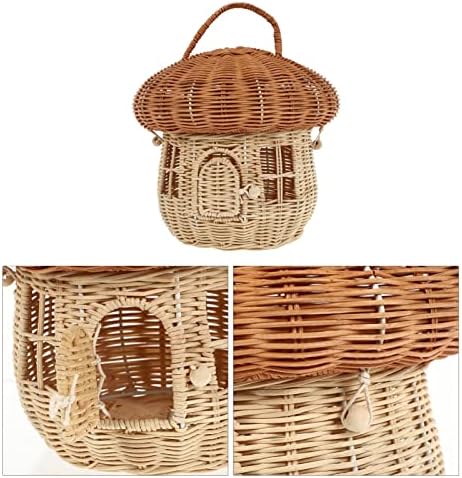 Sewacc cesto de cesta de cesta de cogumelo de cogumelo com tampa decorativa coto