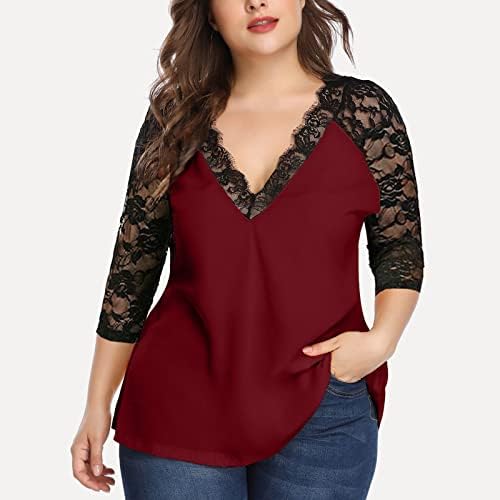 Roupas Trendy Manga Longa Manga Lada Mina Grandes Mesh Térmica Blusa Blusa de Blusa para Mulheres V Pescoço Top Winter outono Lady