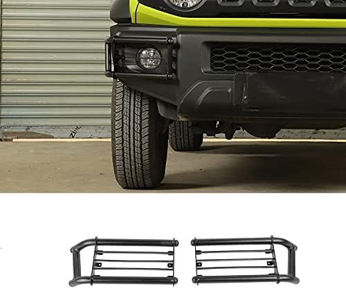 Capa de moldura de lâmpada de lâmpada leve da lâmpada de nevoeiro frontal fsyunhe para Suzuki Jimny 2019 2020 2021 2022 2023 JB64 JB74 Acessórios externos Alumínio Black