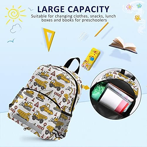 Zoeo Toddlers Backpack Kids Truck Childish Bookbag para meninos meninas de 3 a 6 anos de infância de jardim de infância de