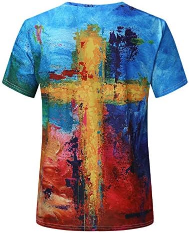 Camisetas de novidade masculina Jesus cruzar a fé de manga curta casual camisetas cristãs cross impressas esportes