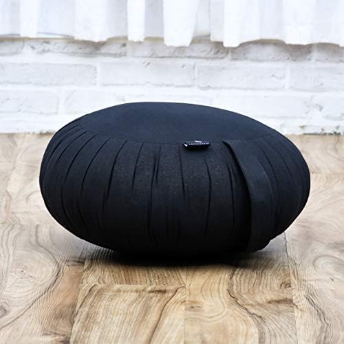 Conjunto de almofadas de meditação de Leewadee-1 Round Zafu Yoga Pillow e 1 tapete quadrado de zabuton cheio de kapok ecológico