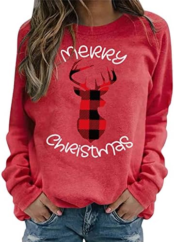 Ayaso Womens Tights Sweetshirts de Natal Tops Tops de manga comprida camiseta camisetas Camisetas leves túnicas leves