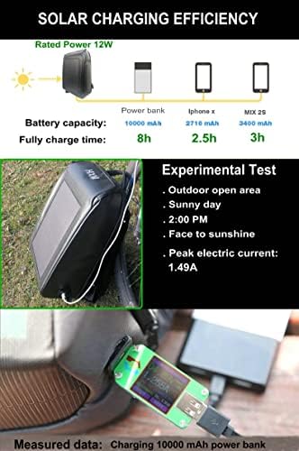 Mochila solar de 12W de 12W, carregamento inteligente Backpack de laptop com carregamento de 17 , mochilas solares robustas 20L para