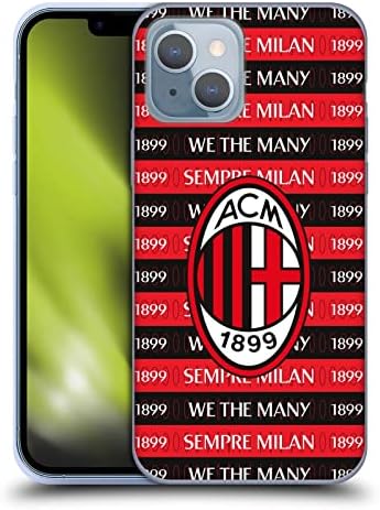 Projetos de capa principal licenciados oficialmente AC Milan Semper Milan 1899 Art Soft Gel Case compatível com Apple iPhone 14