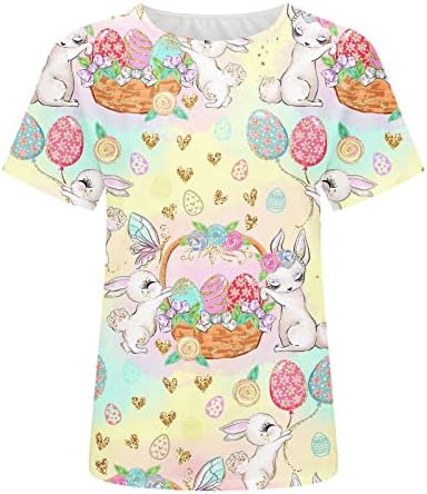 Camisas da Páscoa Mulheres Camisa gráfica de coelho