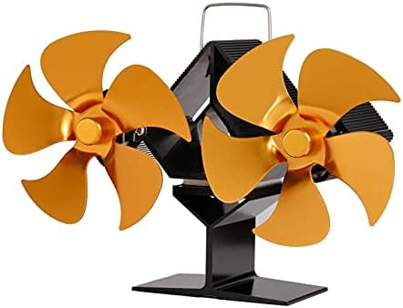 Syxysm Black Fireplace Dupla-cabeça de 10- Fan do ventilador de fogão a calor Fan silencioso lareira doméstica lareira