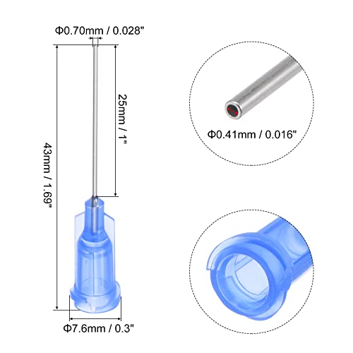 Uxcell Industrial Blunt Tip Dispensing Needle com trava Luer para pistola de cola líquida, 22g 1 , 10 pcs
