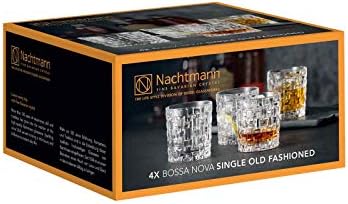 Nachtmann Bossa Nova Glasses | Conjunto de 4 | Feito de vidro | Tumblers SOF para licor, água, uísque, bourbon | Lavagem de louça Segura