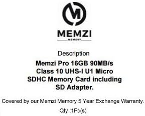 MEMZI PRO 16GB CLASS 10 90MB/S MICRO SDHC CARTÃO DE MEMÓRIA COM ADAPTER SD PARA SAMSUNG Câmeras de ação Gear 360