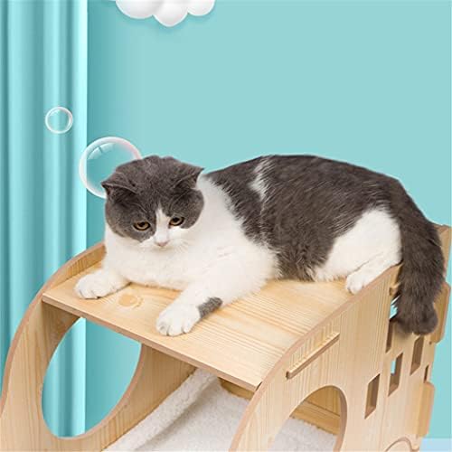 Wzhsdkl novo gato de madeira maciça Caso de cão de ninho Four Seasons General Motors Cats Bed Cats House Cats Scratch Cats Supplies Toy Supplies