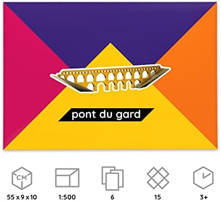 Paperlandmarks Pont du Gard Kit de modelo de papel - Escala 1: 500, impresso, corte e cola, 15 partes, nível de habilidade