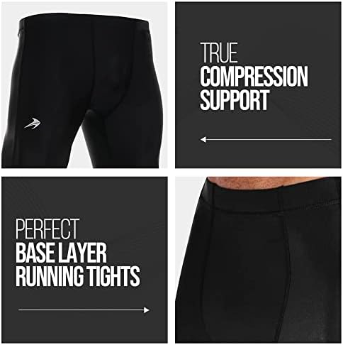 Calça de compressão de compressão de compressão, camada de base, com calças justas masculinas para esportes