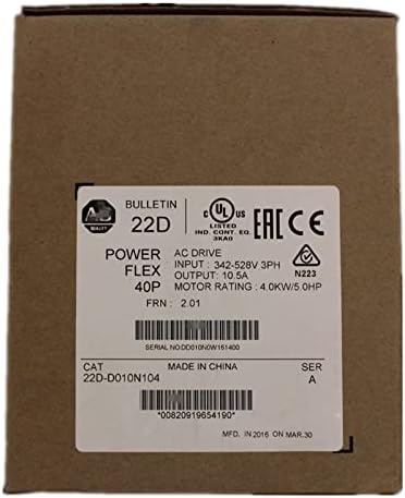 22D-D010N104 POWER FLEX40P 4KW 5HP DIZERNO AC DINTRA VFD 22D-D010N104 Selado na Caixa 1 ano de garantia rápida