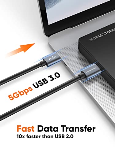 CableCreation curto USB para cabo USB 1,6 pés, USB 3.0 Tipo A Male a Male Cabo para Laptop Ponto de resfriamento, disco rígido