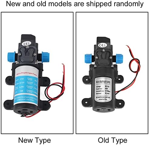 12V Bomba de diafragma DC Mini Bomba Auto -Primeira 45W Portátil Ruído Baixo 4L/Min Black com Filtro 17x9.8x6cm
