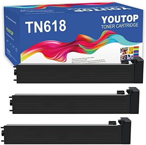 Youtop 1pk TN-618 TN618 Cartucho de toner preto compatível com Konica Minolta Bizhub 552 652